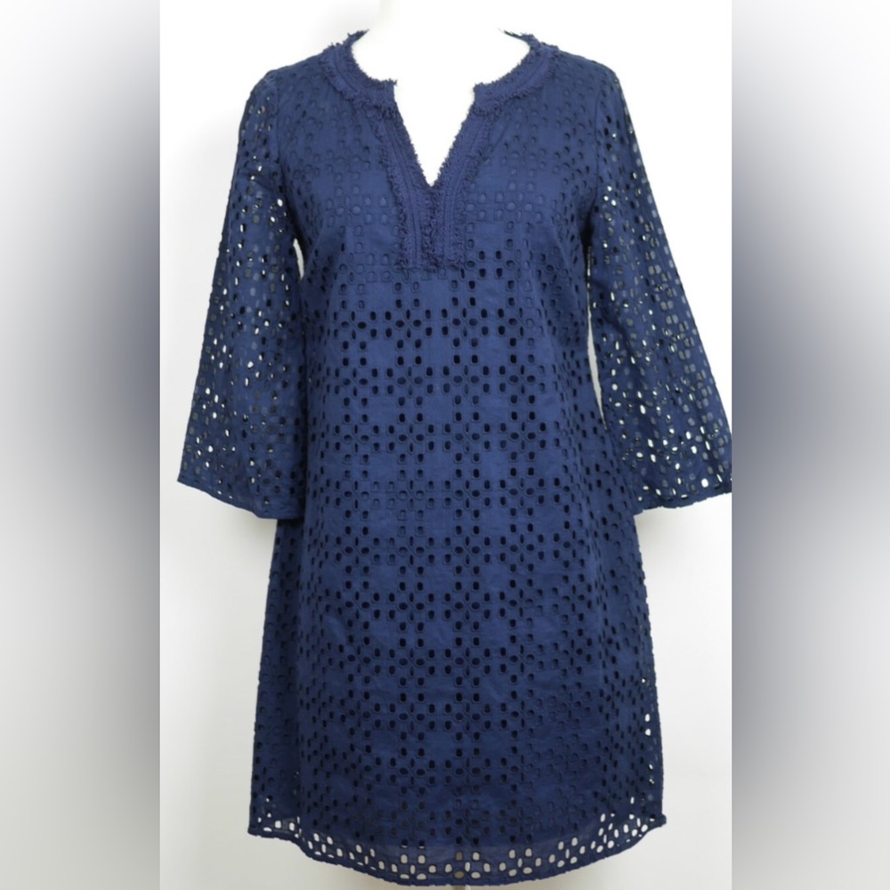 ECU Crown & Ivy Navy Eyelet Women’s Summer Dress size 12